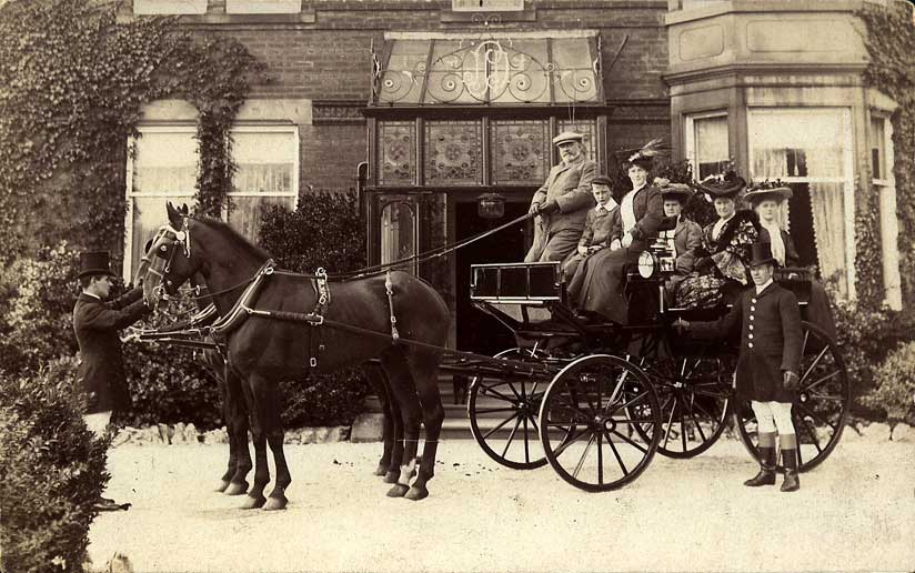 J.P. Dixon driving a carriage with his wife (seated at rear) and Ethel Dixon his
daughter in law