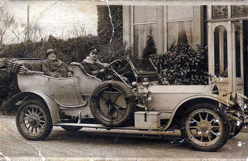 J.P. Dixon being driven by his son E.B. Dixon